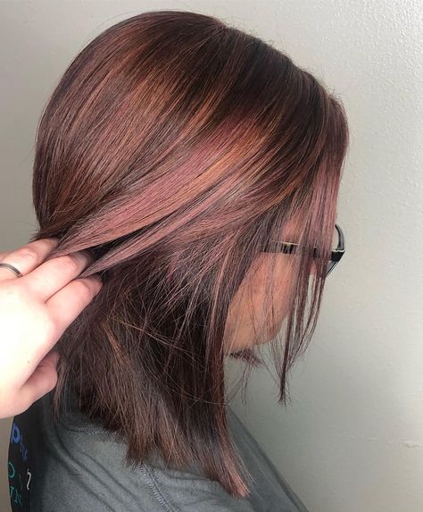 Rose Gold Brunette Hair, Summer Hair Color For Dark Hair, Subtle Rose Gold Hair Brunette, Rose Gold Highlights Brunette, Rose Brown Balayage, Chocolate Rose Gold Hair, Rose Colored Hair, Rose Gold Balayage Brunettes, Rose Gold Hair Highlights