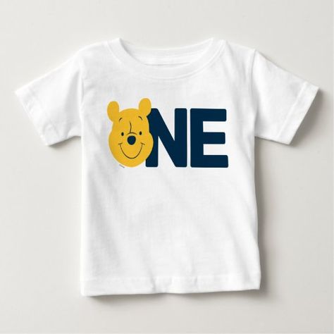 Winnie The Pooh First Birthday Boy, Winnie The Pooh 1st Birthday, Baby Winnie The Pooh, Baby First Birthday Themes, Winnie The Pooh Shirt, Pooh Birthday, Winnie The Pooh Birthday, Baby Boy Pictures, Cute Winnie The Pooh