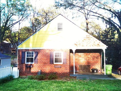 Ranch Home Updated for Great Curb Appeal Hidden Front Door, Home Remodeling Exterior, Shutter Colors, Exterior Color Palette, Budget Remodel, Brick Ranch, Exterior Renovation, Front Door Design, Inviting Home