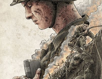 Hacksaw Ridge Poster, Ridge Illustration, Hacksaw Ridge, Illustration Concept Art, Eagle Pictures, Art Poster Design, Art Poster, New Work, Work On