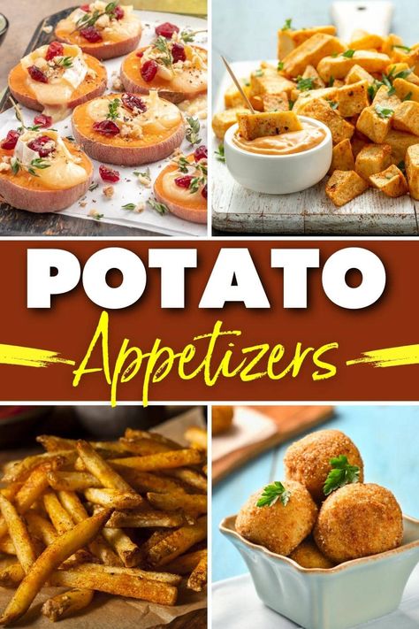 These simple potato appetizers are bound to be the star of any party! From bites to skins to crostini, you really can't go wrong with these potato finger foods. Super Bowl Potato Appetizers, Finger Foods Potato, Super Bowl Party Food Potatoes, Potato Superbowl Recipes, Potato Finger Food Appetizers, Appetizers Using Potatoes, Super Bowl Potatoes, Appetizer Potato Recipes, Fancy Potato Appetizers