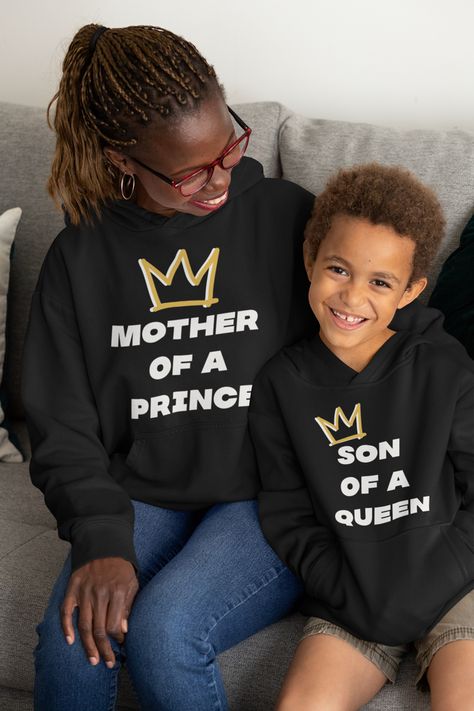 Matching Hoodies for Son to be twinning with Mom Mom And Son Bond, Mother Son Matching Outfits, Mom And Son Outfits, Mom And Son, Cute Matching, Mother And Son, A Prince, Luxury Wear, Matching Outfit