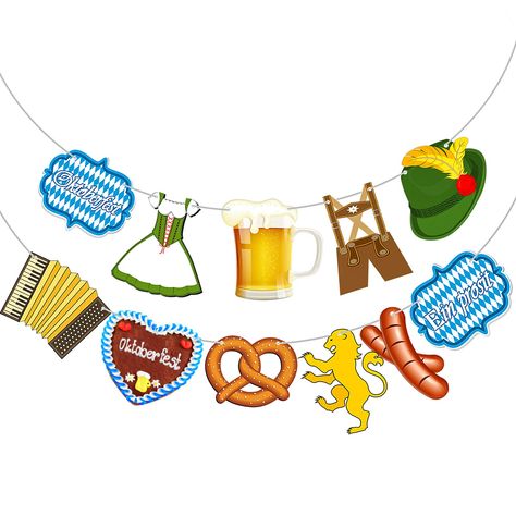 PRICES MAY VARY. Suitable for: the oktoberfest banner is suitable for German big festival, Oktoberfest or Bavarian theme party, such as Oktoberfest party decorations, Oktoberfest beer activity, Bavarian parade, etc. Oktoberfest elements: full of Oktoberfest atmosphere, this Oktoberfest bunting decoration is lovely, contains classic signs for Oktoberfest, such as Bavarian costume, beer, soft pretzels, festival cookie, accordion, Bavarian hat and classic lion patterns Application: you can use bava Oktoberfest Flag, Oktoberfest Party Decorations, German Party, Bavarian Costume, Oktoberfest Decorations, Table Cloth Decorations, Oktoberfest Beer, German Heritage, Oktoberfest Party