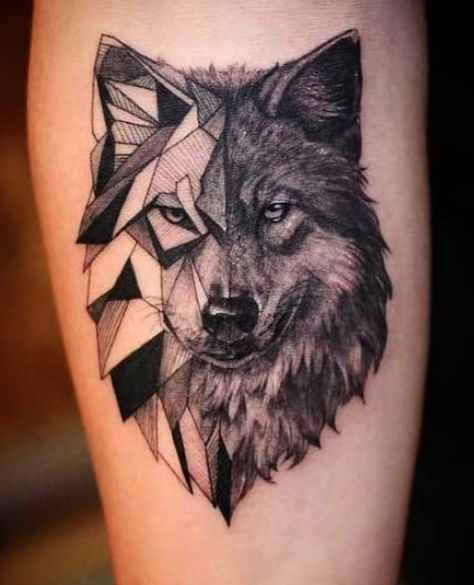 Wolf Tattoo Shoulder, Kurt Tattoo, Wolf Tattoo Forearm, Calf Tattoo Men, Geometric Wolf Tattoo, Common Tattoos, Wolf Tattoo Sleeve, Forearm Band Tattoos, Cool Wrist Tattoos