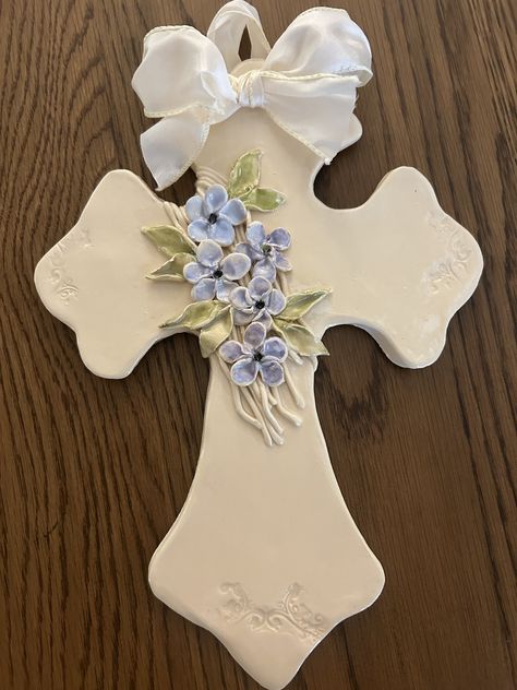 Handbuilt Pottery, Clay Cross, Ceramic Gifts, Clay Flowers, New Baby Products, Special Occasion, Ceramics, Birthday, Flowers