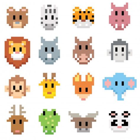 Pixel Art Animals, Image Pixel Art, Easy Pixel Art, Tiny Cross Stitch, Pola Kristik, Pixel Art Design, Halloween Orange, Mini Cross Stitch, Pixel Pattern