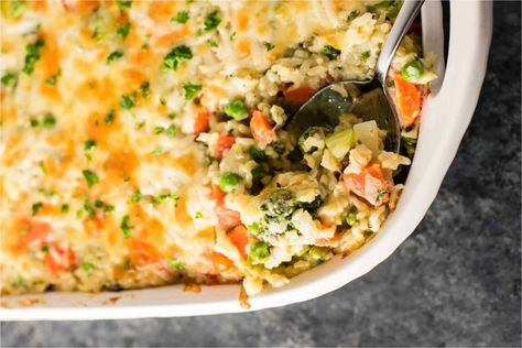 California Blend Casserole Recipe with Rice California Blend Casserole, California Blend Recipe, California Blend Vegetable Recipes, California Blend Vegetable Casserole, California Blend Vegetables, Recipe With Rice, Vegetables And Rice, Tomato Rice, Measuring Ingredients