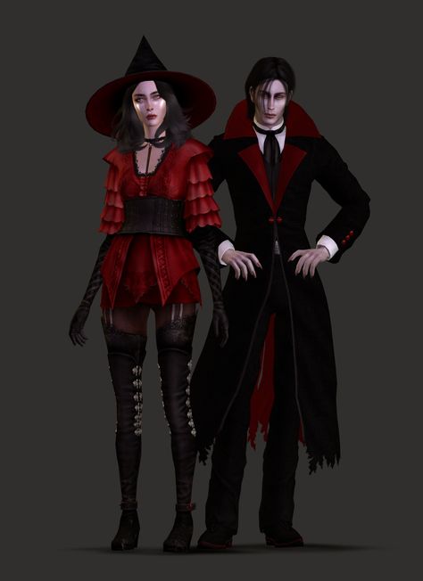 Sims Halloween Costume, Vampire Gown, Vampire Clothes, Alt Clothes, Sims 4 Teen, Vampire Costume, Sims 4 Dresses, Sims 4 Characters, Sims4 Clothes