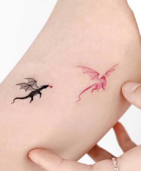 Dragon Gemini Tattoo, Dragon Cute Tattoo, Dragon Tattoo Tiny, Stingray Tattoos For Women, Dragon Small Tattoo, 2 Dragons Tattoo, Two Dragons Tattoo, Small Dragon Tattoo For Women, Dragon Art Tattoo