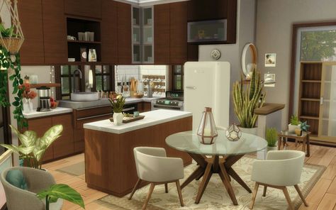 Sims 4 Houses Layout, Sims 4 House, Sims 4 Kitchen, San Myshuno, House Flippers, Sims 4 House Plans, Sims 4 House Building, Sims 4 House Design, Casas The Sims 4