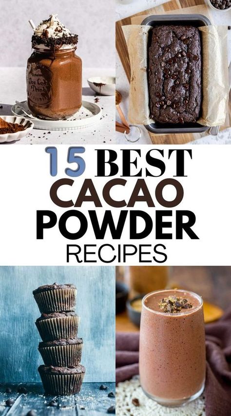 Coco Powder Recipes, Cocoa Powder Desserts, Cacao Butter Recipes, Cacao Powder Recipe, Cacao Powder Benefits, Cacao Nibs Recipes, Healthy Cocoa, Cacao Benefits, Cacao Smoothie