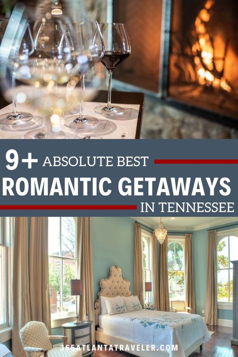 When my husband and I got married, we lived in Maui, one of the most romantic destinations in the world. And where did we go on our honeymoon? Tennessee.  Today, I’m sharing the best Tennessee towns and hotels to visit with your sweetheart. Who knows? You just might discover your new favorite place.  Here are 9+ romantic getaways in TN that you and your partner will love! Romantic Trips, Best Romantic Getaways, Weekend Getaways For Couples, Romantic Couple Getaways, Cabin Trip, Couples Weekend, Fall Getaways, Romantic Weekend Getaways, Romantic Hotel