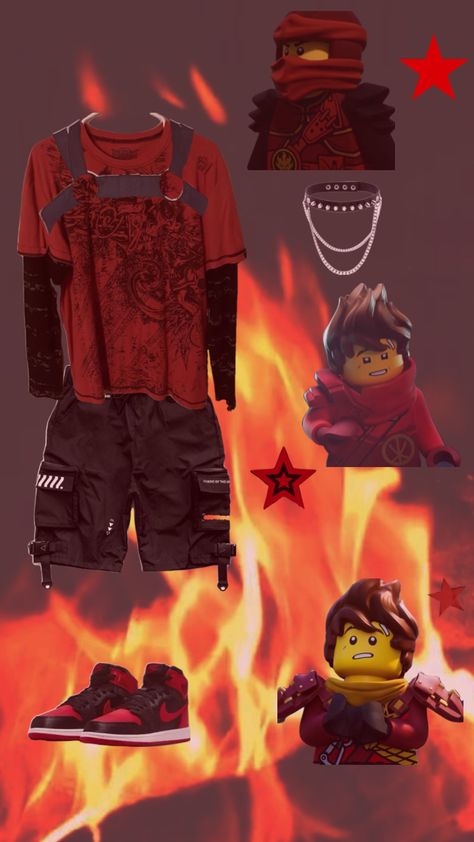 Kai themed outfit #ninjago #legoninjago #kaininjago #outfit Ninjago Cosplay, Lego Ninjago Kai, Ninjago Costume, Kai Ninjago, Ninjago Kai, Normal Clothes, Themed Outfits, Lego Ninjago, Lego