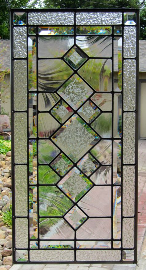 Stained Glass Bevels, Painting On Glass Windows, Leadlight Windows, Modern Stained Glass, Leaded Glass Windows, Stained Glass Door, زجاج ملون, Stained Glass Window Panel, Stained Glass Window Hanging