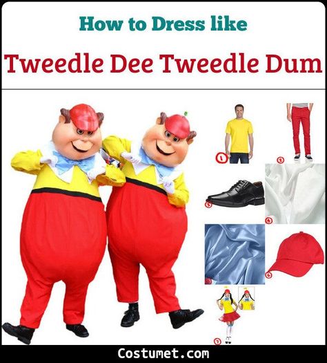 Tweedle Dee Tweedle Dum Costume, Tweedle Dee And Tweedle Dum, Tweedle Dee Tweedle Dum, Light Blue Bow Tie, Alice In Wonderland Outfit, Blue Satin Fabric, Tweedle Dum, Tweedle Dee, 2023 Halloween