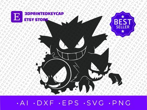 Pokemon Cricut, Gengar Evolution, T Shirt Cut, Circuit Design, Embroidery Software, Cut Shirts, Png Image, Sublimation Designs, Digital Planner