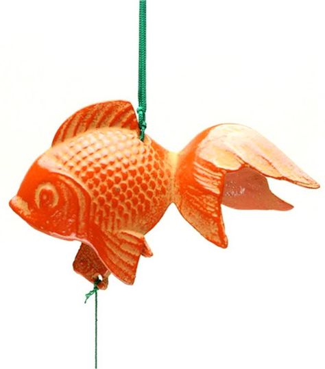 Japanese KINGYO Gold-fish FURIN Wind Chimes Cast Iron/Made in Japan Furin Wind Chimes, Japanese Garden Ornaments, Wind Chimes For Sale, Japanese Wind Chimes, Wind Chimes Sound, Diy Wind Chimes, Gold Fish, Crystals In The Home, Ceramics Ideas Pottery