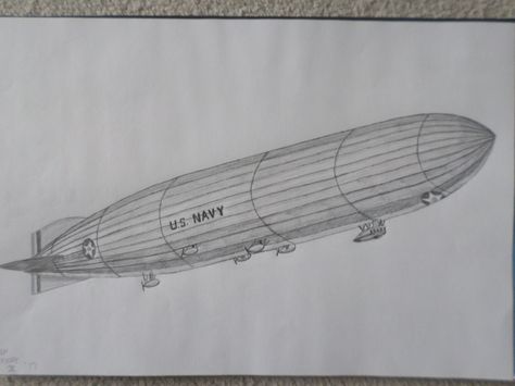 U. S. Navy Airship ZR-1, the USS Shenandoah, the "Daughter of the Stars". Circa 1925  Pencil drawing on paper Blimp Tattoo, Blimp Drawing, Drawing On Paper, U S Navy, Pencil Drawing, Pencil Drawings, Pencil, Navy, Tattoos