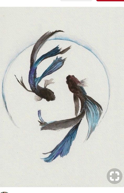 Pisces Pisces Tattoo Designs, Tattoo Watercolor, Pisces Tattoos, Illustration Tattoo, Koi Tattoo, Koi Fish Tattoo, Carpe Koi, Watercolor Fish, Fish Swimming