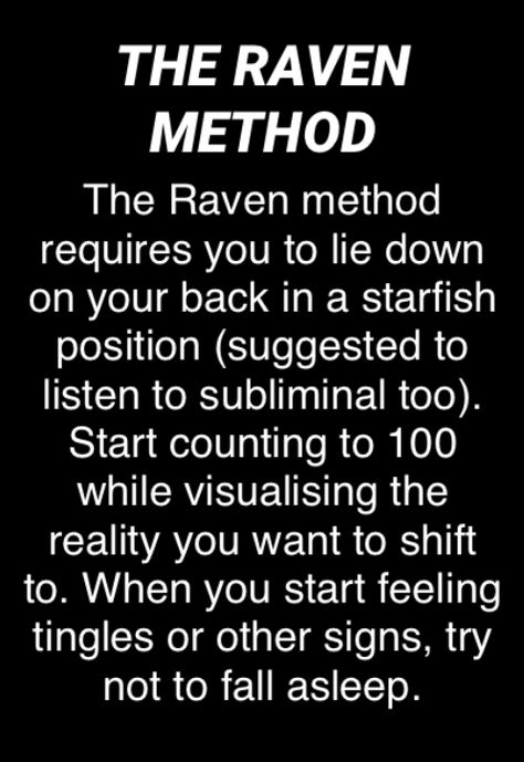 The Raven Method Shifting, My Desired Reality, Shifting Raven Method, Raven Method Shifting, How To Escape Reality, How To Shift Realities, How To Reality Shift, Desired Reality Ideas, Islamic Manifestation