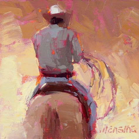 David Mensing, Western Paintings, Buffalo Bill, Figurative Artwork, Cowboy Art, Figurative Artists, Horse Drawings, Western Art, Colorful Paintings