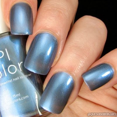 Night Aura by PI Colors Buety Tips, Gray Nail, Grey Nail Polish, January Nails, Blue Nail Polish, Birthday Shoot, Gray Nails, Blue Nail, Metallic Nails