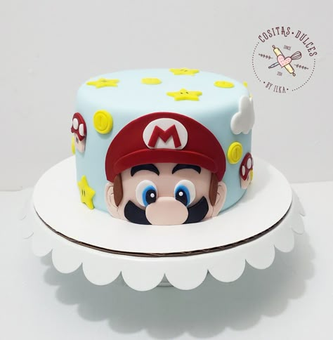 Small Super Mario Cake, Mario Simple Cake, Mario Face Cake, Mario Fondant Cake, Mario Birthday Cake Simple, Simple Super Mario Birthday Cake, Supermario Cakes Simple, Mario Smash Cake, Birthday Cake Super Mario