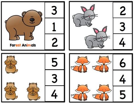 Forest Animals Preschool, Forest Preschool, Forest Animals Theme, Animal Lessons, Woodland Animals Theme, Animal Worksheets, Math Activities Preschool, Animal Activities, Preschool Printables