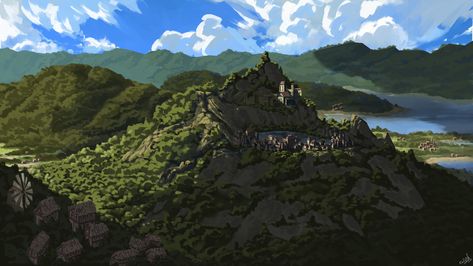 ArtStation - The Crater city of Cinis, Guillermo Martínez Crater City, Legendary Dragons, Western Region, Location Inspiration, Rpg Map, Mountain Ranges, Mountain Range, Roleplaying Game, Volcano