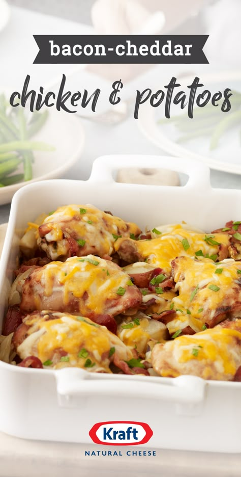 Bacon-Cheddar Chicken and Potatoes – Find a dish the whole family will enjoy when you combine chicken, bacon, ranch dressing, red potatoes, and cheddar cheese. Top this recipe with parsley for the perfect finishing touch. Recipe With Parsley, Bacon Cheddar Chicken, Baked Ravioli, Ravioli Casserole, Ranch Sauce, Chicken Casseroles, Chicken Potato, Chicken And Potatoes, Cheddar Chicken