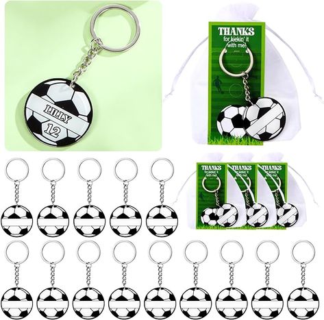 Amazon.com: Huquary 30 Sets Soccer Party Return Favors DIY Name Soccer Keychains Soccer Ball Keychain Acrylic Soccer Keyring Team Gift Sports Themed Party Sports Baby Shower School Rewards(White) : Home & Kitchen Kids Soccer Team, Soccer Party Favors, Name Keychains, Soccer Team Gifts, Soccer Bag, Sports Baby Shower, Team Party, Sports Baby, Soccer Party