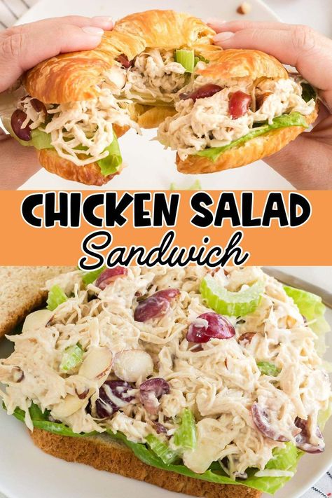 A classic Chicken Salad Sandwich is a creamy, crunchy lunchtime staple. But adding some sliced almonds and grapes to the mix can turn a time-honored favorite into the best Chicken Salad Sandwich recipe with fancy flavor and flair. Cold Chicken Salad, Best Chicken Salad Sandwich, Classic Chicken Salad Sandwich, Cold Chicken Salads, Sandwich Spreads, The Best Chicken Salad, Classic Chicken Salad, Best Chicken Salad, Best Chicken Salad Recipe