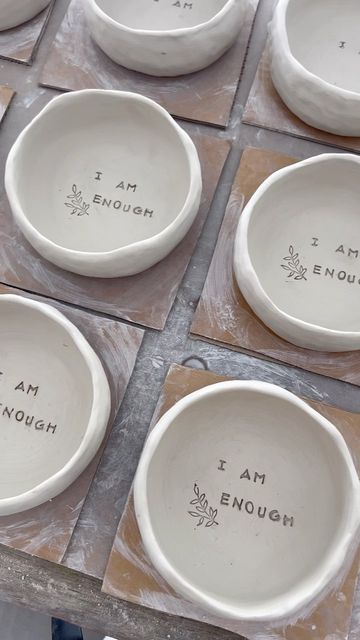 Pottery With Words, Ceramics With Words, Bowl Logo, Diy Keramik, Meditation Bowl, Ceramic Cafe, Diy Pottery Painting, Clay Plates, Side Business