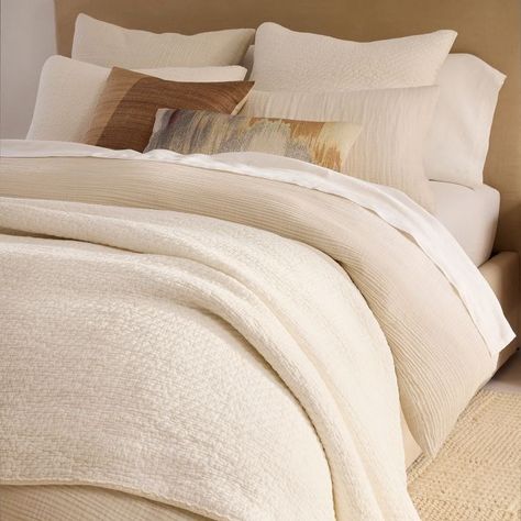 Dreamy Gauze Cotton Duvet Cover & Shams | West Elm Light Color Duvet Cover, Cream Duvet Bedding Ideas, Muslin Duvet Cover, Tan Duvet Cover, Tan Duvet, Gauze Bedding, Nyc Room, Cream Duvet Cover, Beige Duvet Cover