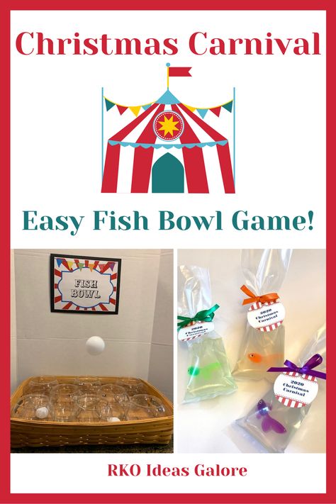 Fish Bowl Game Carnival, Diy Fish Bowl, Fish Bowl Game, Party Favor Ideas, Carnival Ideas, Gnome Tutorial, Cup Games, Christmas Carnival, Free Printable Gift Tags