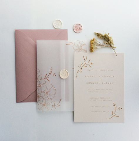 ✦ SAMPLES will ship within 2-4 business days via USPS first class, the transit time will take about 4-7 business days, frequently delayed due to seasonal traffic.✦ ✦ Vellum wraps ✦ floral printed vellum wraps for 5x7 inches card fit up to 120lb cardstock / 29 lb white vellum paper * pre scored & folded * ✦  A7 envelope is not included with purchase and sold separately ✦ https://www.etsy.com/listing/1152157585/a7-euro-flap-envelopes-blank-pre-printed?click_key=860050cddc8d74dc6c6e3fb6505b2c136474 Old Rose Wedding, Floral Vellum, Vellum Jacket, Printed Vellum, Vellum Wrap, Rose Wedding Invitations, Wedding Invitation Kits, Wedding Invitation Envelopes, Invitation Kits