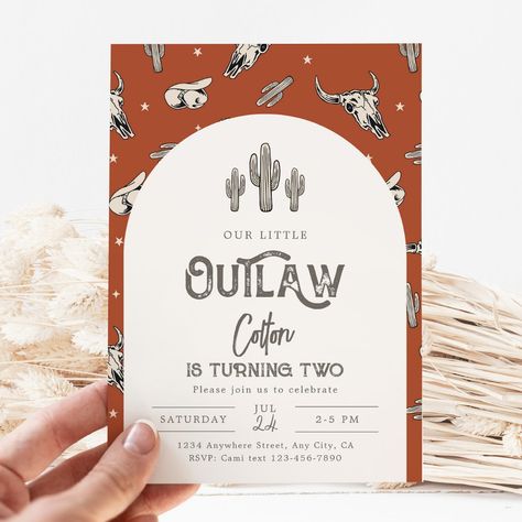 Wild West Birthday Invitation | Cowboy Invitation Wild West Birthday Invitation, Cowboy 3rd Birthday Party, 2nd Rodeo Birthday Party Boy, Wild West First Birthday Boy, Western 2nd Birthday Party, Wild West Invitation, Desert Birthday, Cowboy Birthday Party Invitations, Wild West Birthday Party