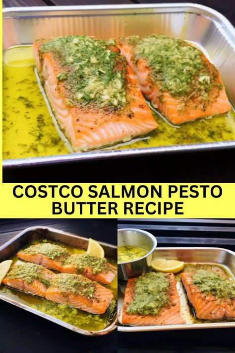 Costco Salmon With Pesto Butter, Pesto Butter Recipe, Costco Salmon, Salmon With Pesto, Salmon Pesto, Pesto Butter, Pesto Salmon, Frozen Salmon, Butter Salmon