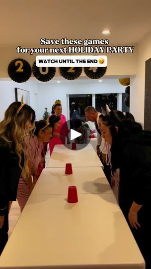 3K views · 5K reactions | ✨Holiday Games (Part 1) 

👉🏼Share with your game-loving family members. 

Looking for fun holiday game ideas? Every year, we host a New Year’s Eve game night, and it’s become one of our favorite traditions! These games are simple to set up. We also give out prizes to the winners to make it extra exciting! 🎉

Head, Shoulders, Knees and CUP!: Players listen for commands: “Head,” “Shoulders,” “Knees...” and when they hear “CUP!” they rush to grab the cup first! The winner gets to challenge the next person, and the game continues until there’s one final winner.

Cotton Ball Scoop: Use a spatula to scoop cotton balls into a bowl, all while being blindfolded. You can also use gift bows. I would even recommend using a double blindfold to make sure nobody cheats. 🤣

B Holiday Game Ideas, Xmas Games For Family, New Year's Eve Games For Family, Fun Holiday Games, New Years Eve Games, Xmas Games, Eve Game, Fun Christmas Party Games, Red Solo Cup