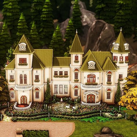 The Sims 4 Realm Of Magic House, Sims 4 Magical House, Sims 4 Glimmerbrook Build, Sims 4 Glimmerbrook Houses, Glimmerbrook House, Sims 4 Realm Of Magic Builds, Glimmerbrook Sims 4, Sims 4 Castle Build, Strangerville House Sims 4