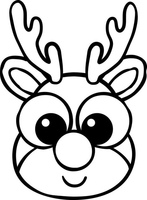 Christmas Drawing Easy For Kids, Snowmen Drawings For Kids, Colouring Pages Christmas, Christmas Pictures To Draw, Christmas Drawings For Kids, Xmas Drawing, Free Kids Coloring Pages, Christmas Coloring Sheets, Reindeer Face