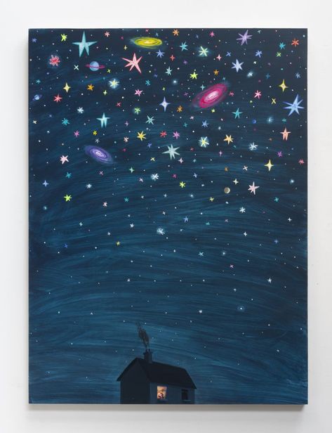 Oliver Jeffers' paintings explode the night sky into floral bouquets - and there's a message too. Night Scene Illustration, Oliver Jeffers Illustration, Night Time Illustration, Starry Night Illustration, Night Sky Illustration, Dreamy Night Sky, Illustration Night, Stars Illustration, Sky Illustration