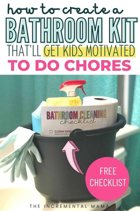 Kids Cleaning Checklist, Household Cleaning Checklist, Bedroom Cleaning Checklist, Bathroom Cleaning Checklist, Easy Cleaning Schedule, Checklist For Kids, Chore Chart For Toddlers, Cleaning Fun, Cleaning Buckets