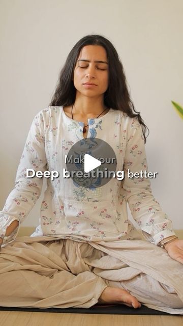 Greesha Dhingra on Instagram: "To learn key fundamental Breathing practices from yogic breathing to Nadi Shodhan, register for my transformative Pranayama and Dhyana Sadhana(Self paced) designed to help you raise your Prana with Conscious breathing.   8 Self paced(recorded) progressive sessions with Pranayama and meditation practices along with yogic wisdom integrated in every session   To Register CLICK THE LINK IN BIO > CLICK ON PRANAYAMA & DHYANA SADHANA > GO THROUGH COURSE DETAILS > CLICK ON ENROLL NOW TO REGISTER  INR 1008/- only | Course Valid for 1 month  Deep Breathing or diaphragmatic breathing also known as Yogic Breathing is the key practice in Pranayama. This breathing has enumerable therapeutic benefits on physical and mental health.   But often people struggle to do this brea Breathing Practices, Conscious Breathing, Pranayama Breathing, Diaphragmatic Breathing, Breathing Meditation, Reel Ideas, Deep Breathing, Enroll Now, People Struggle