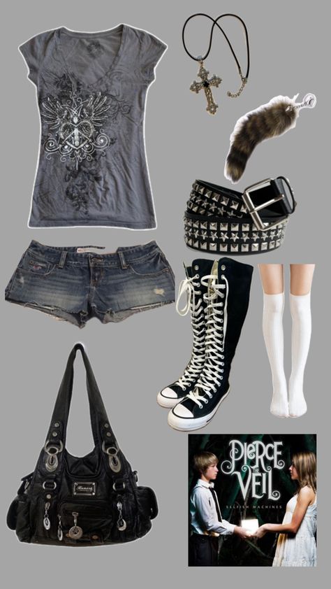 #grungeoutfits #fashioninspo #emo #goth #piercetheveil #alt Emo Goth Aesthetic, Emo Outfit Ideas, Trashy Outfits, Scene Outfits, Dark Outfits, 2000s Fashion Outfits, Goth Aesthetic, Emo Goth, How To Make Clothes