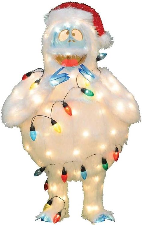 Pre-Lit Rudolph The Red-Nosed Reindeer Bumble Christmas Yard Decoration, Bumble Rudolph, Bumble The Abominable Snowman, Christmas Reindeer Decorations, Abominable Snowman, Christmas Yard Art, Misfit Toys, Christmas Light Displays, Christmas Float, Christmas Yard Decorations