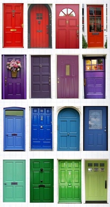 Colorful Doors On Houses, Colorful Front Doors, Colorful Front Door Ideas, Colourful Doors, Colored Door, Pastel Interior Design, Colorful Doors, Color Door, Door Images