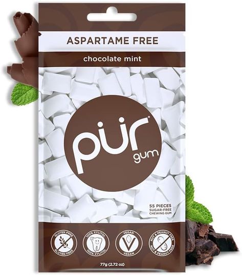 PUR Gum | Sugar Free Chewing Gum | 100% Xylitol | Vegan, Aspartame Free, Gluten Free | Natural Peppermint Flavoured Gum, 55 Pieces (Pack of 1) : Amazon.ca: Everything Else Cinnamon Gum, Xylitol Gum, Mint Bag, Mint Gum, Cereal Snacks, Soy Free Vegan, Dried Fruit Mix, Sugar Free Gum, Chocolate Mint