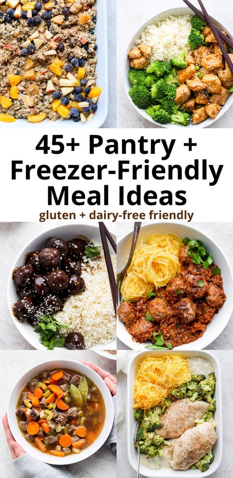 45+ Pantry and Freezer-Friendly Meal - use what you have to make delicious and healthy food! So much inspiration!  #pantryfriendlymeals #freezerfriendlymeals #freezerforaging #fridgeforaging #pantrymeals #pantrycooking Meals Gluten Free, Pantry Freezer, Wooden Skillet, Pantry Meals, Freezer Friendly Meals, Gluten Free Main Dishes, Freezer Friendly, Food Pantry, Freezer Meals