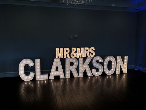 Top a last name with Mr & Mrs for a stunning backdrop to your dance floor! Wedding Marquee Letters Last Name, Marquee Letters Wedding, Future Days, Last Names, Marquee Letters, Marquee Wedding, Casual Wedding, Dance Floor, Wedding Time